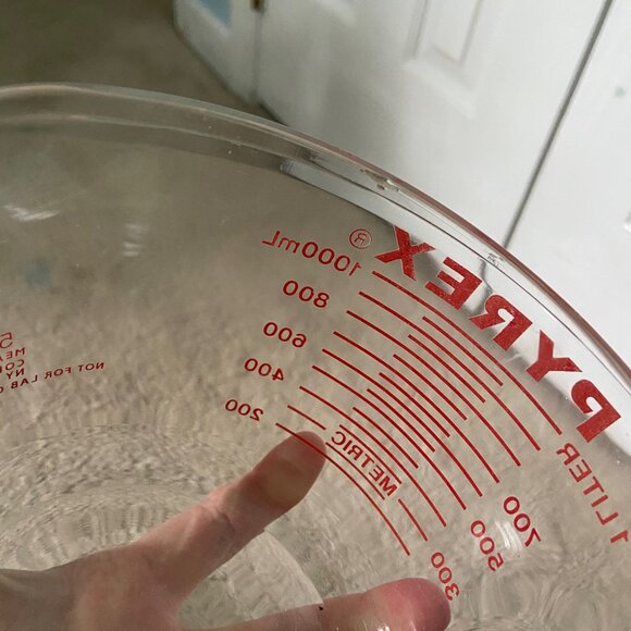 Pyrex Four Cup 32 Ounce 1000 mL One Litre One Quart Glass Liquid Measuring Cup - Picture 4 of 4